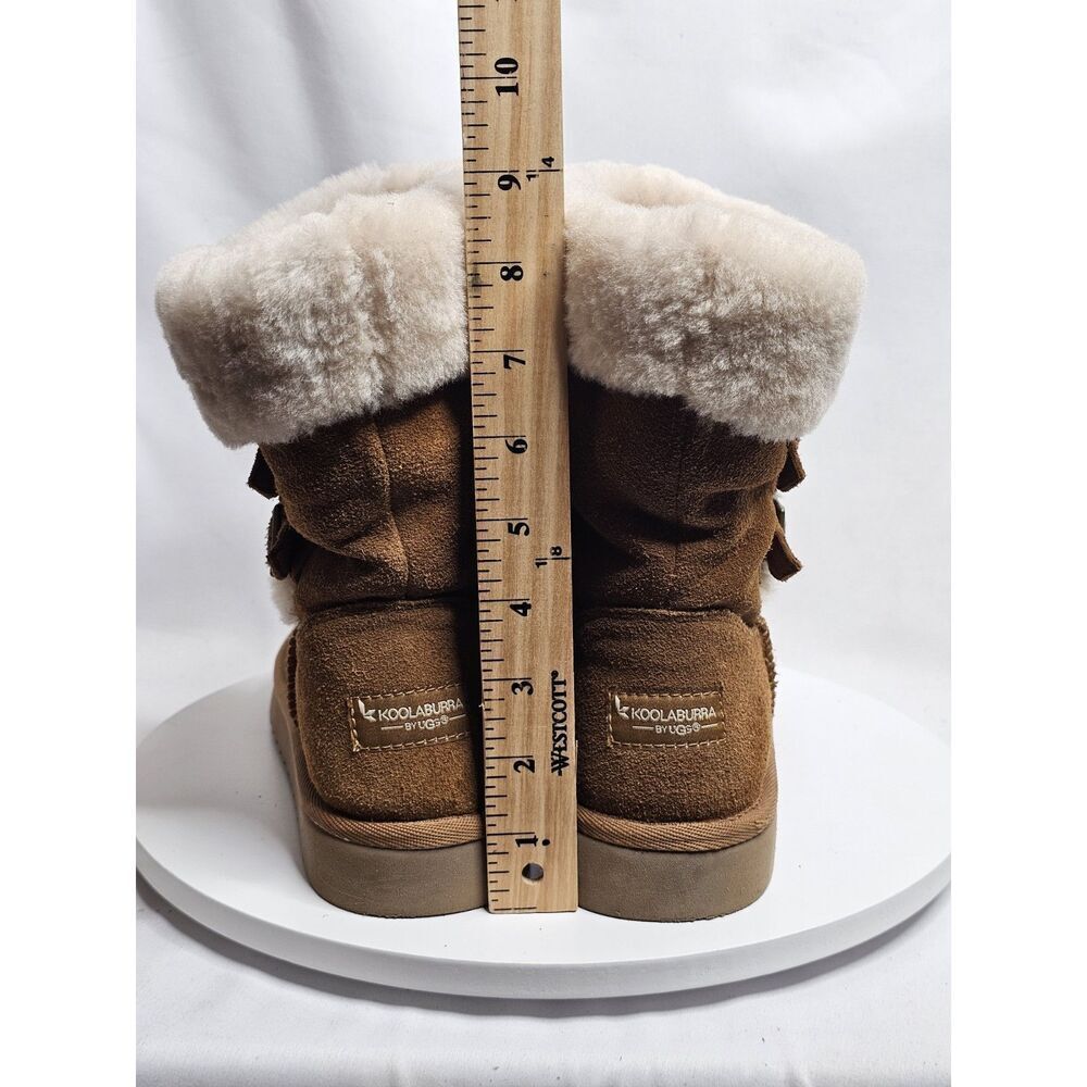 Koolaburra by UGG Sulana Short Shearling Chestnut Boots‎ Buckles Women's Size 9 - Picture 5 of 7